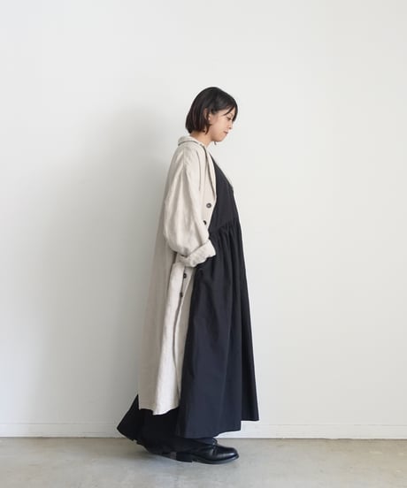 ichiAntiquités 1100316 Cotton Typewriter Gather Dress / 2 COLORS