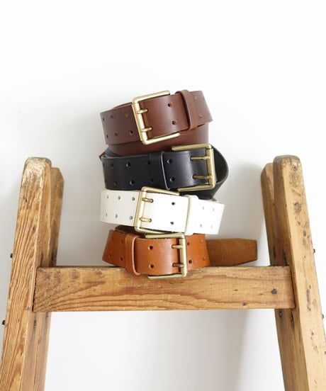 ichiAntiquités 500000 Leather Belt / D : DARK BROWN