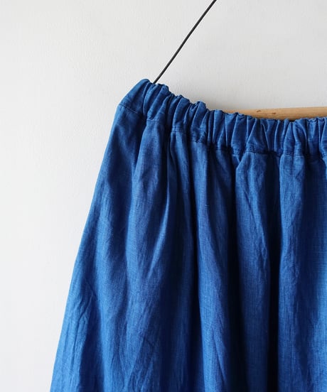 ichiAntiquités 1100922 INDIGO Linen Skirt / 2 COLORS