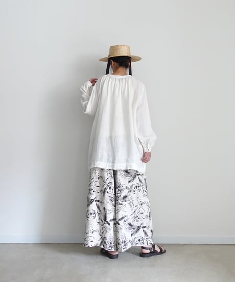 ichiAntiquités 1101125 Rayon Linen Botanical Print Relax Pants / 2 COLORS
