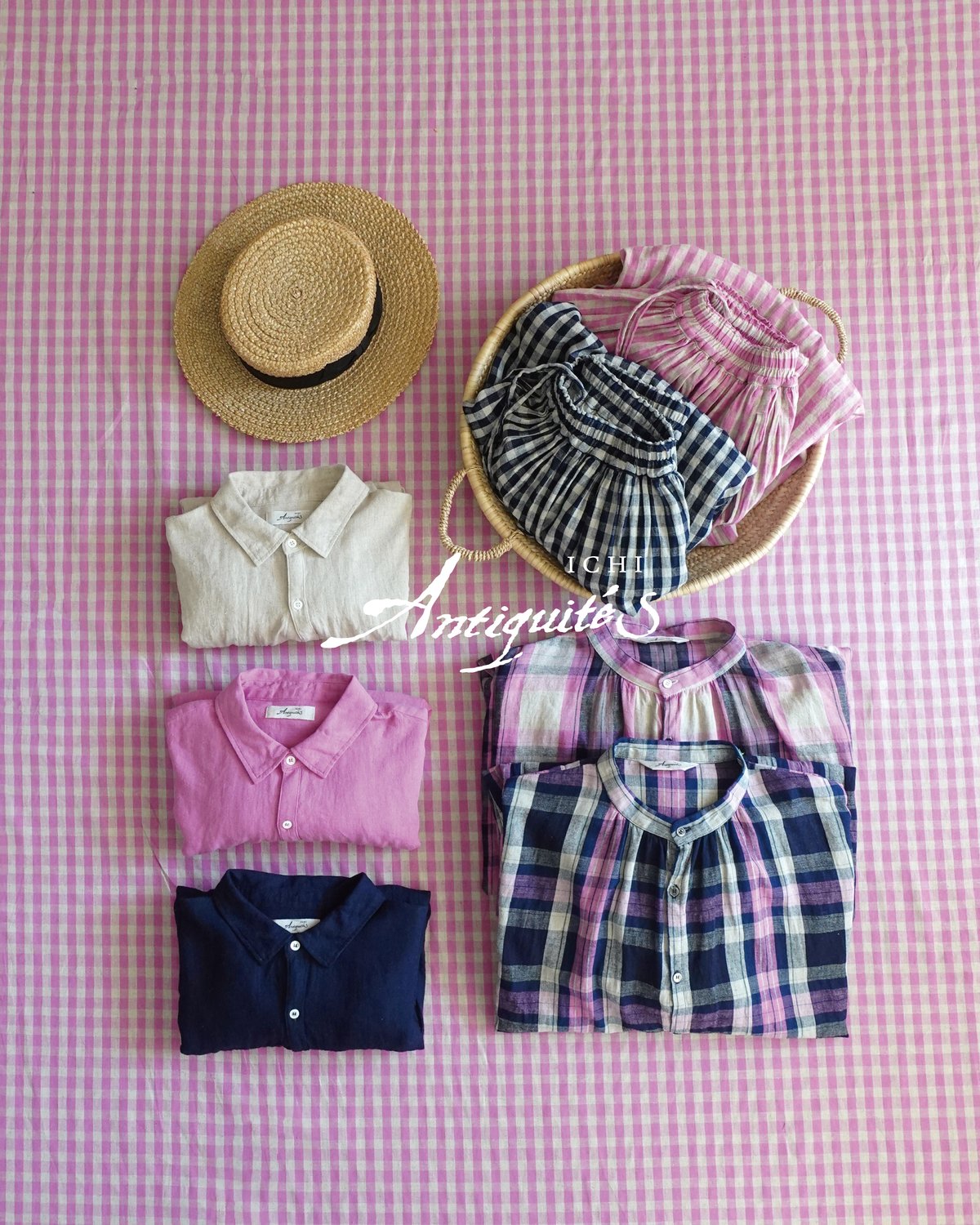 ichiAntiquités 1000916 Linen Cotton Check Shirt
