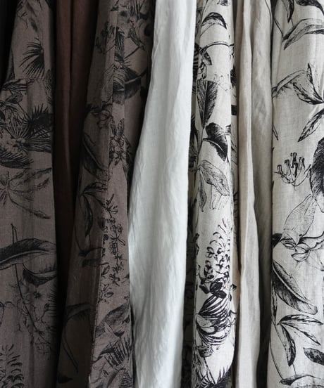 ichiAntiquités 1101125 Rayon Linen Botanical Print Relax Pants / 2 COLORS