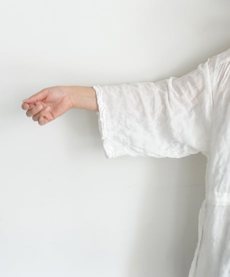 i c h i 251107 Shirring Cloth Long Cardigan / A : WHITE