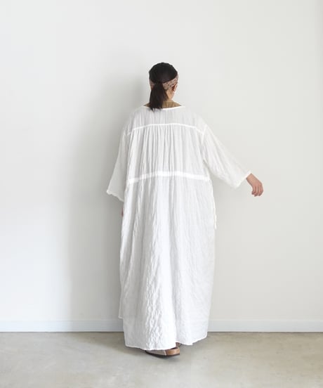i c h i 251107 Shirring Cloth Long Cardigan / A : WHITE