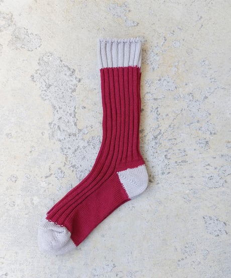 LOITER  L043  Organic Cotton Two Tone Socks / 6 COLORS