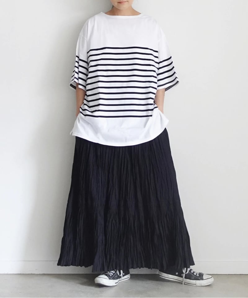 新品未使用タグ付き　ichi　コットンボイル クリンクルスカート　シワ加工 i c h i 221223 Cotton Voile Crinkle Skirt /
