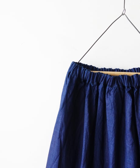 ichiAntiquités 1100922 INDIGO Linen Skirt / 2 COLORS