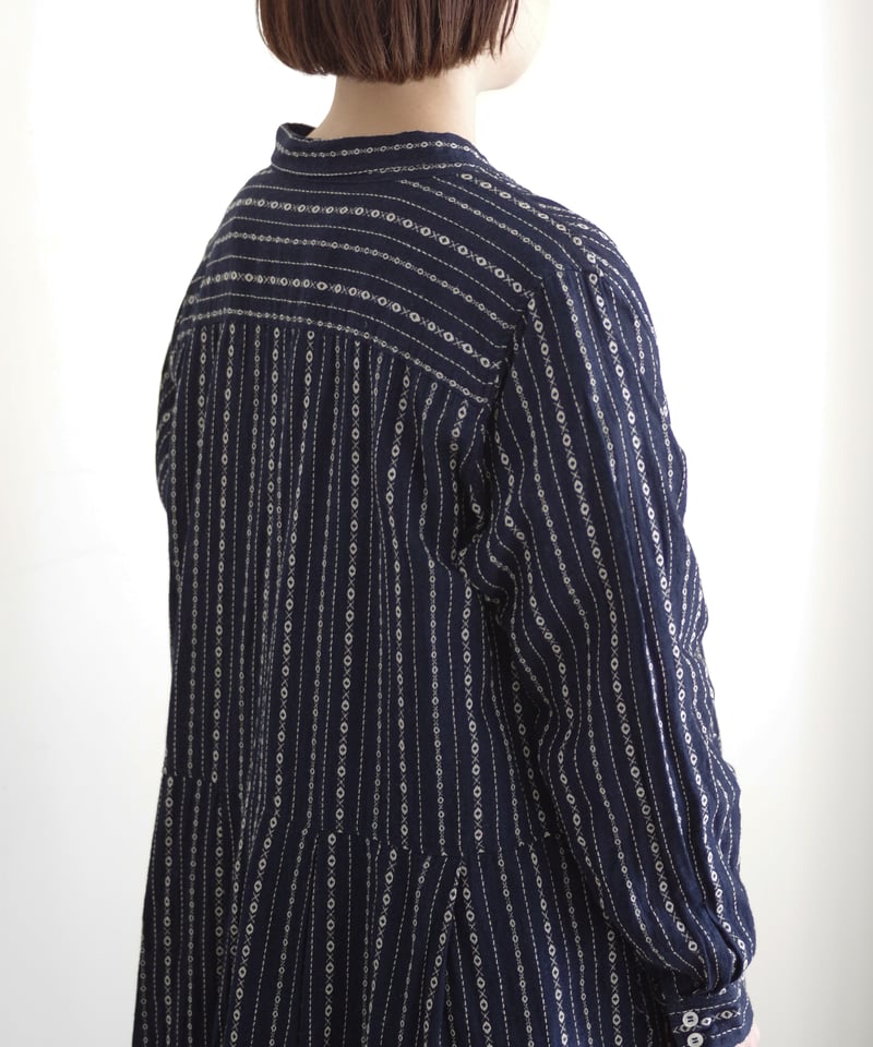 ichiAntiquités 1000910 INDIGO Dobby Stripe Shi