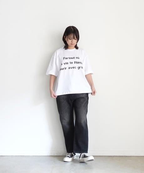 i c h i  241230 Denim Sarrouel Pants / D : BLACK・2 SIZE