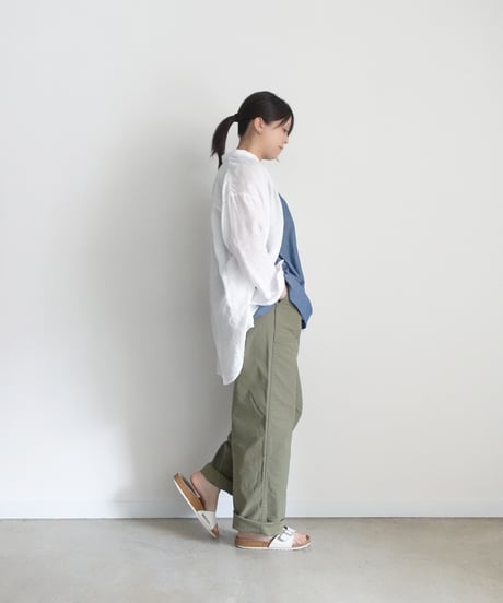 ichi 251212 2WAY Denim Sleeveless Frill Shirt / A : LIGHT INDIGO