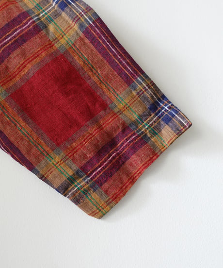 ichiAntiquités 1100902 Linen Cotton Tartan Check Shirt Dress / 3 COLORS