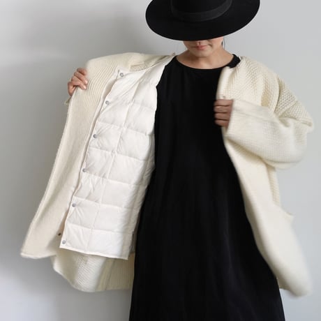 【 LIMITED COLLAB 】"i c h i × TAION" 230562 KANOKO Knit Cardigan + Inner Down Vest  / 3 COLORS