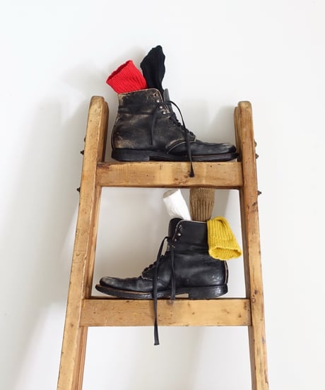 LOITER L019 Linen Color Rib Socks / 3 COLORS : WHITE・YELLOW・RED