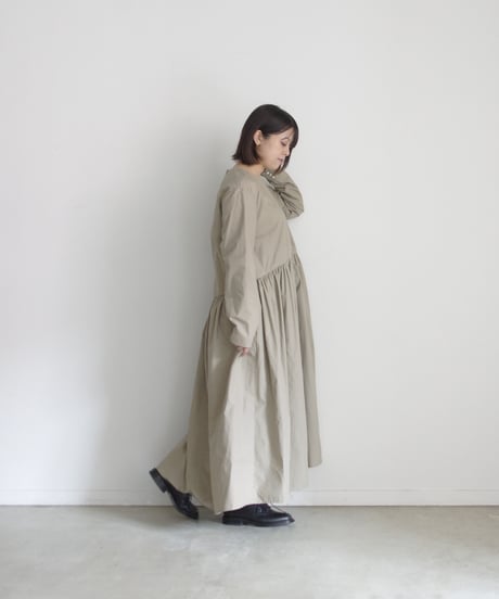 ichiAntiquités 1100316 Cotton Typewriter Gather Dress / 2 COLORS