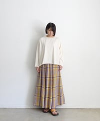 ichiAntiquités  1001115  Linen Cotton Check Skirt / 2 COLORS