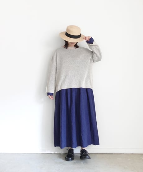 ichiAntiquités 1100960 Cotton Linen Wholegarment Knit Pullover / 3 COLORS