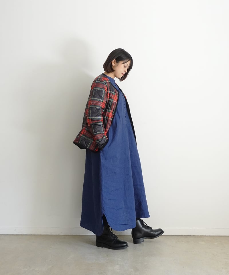 ichiAntiquités 1100314 INDIGO Linen Band Collar