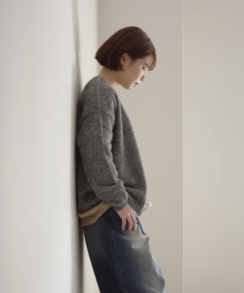 i c h i 250553 Shaggy Knit Cardigan / 2 COLOR