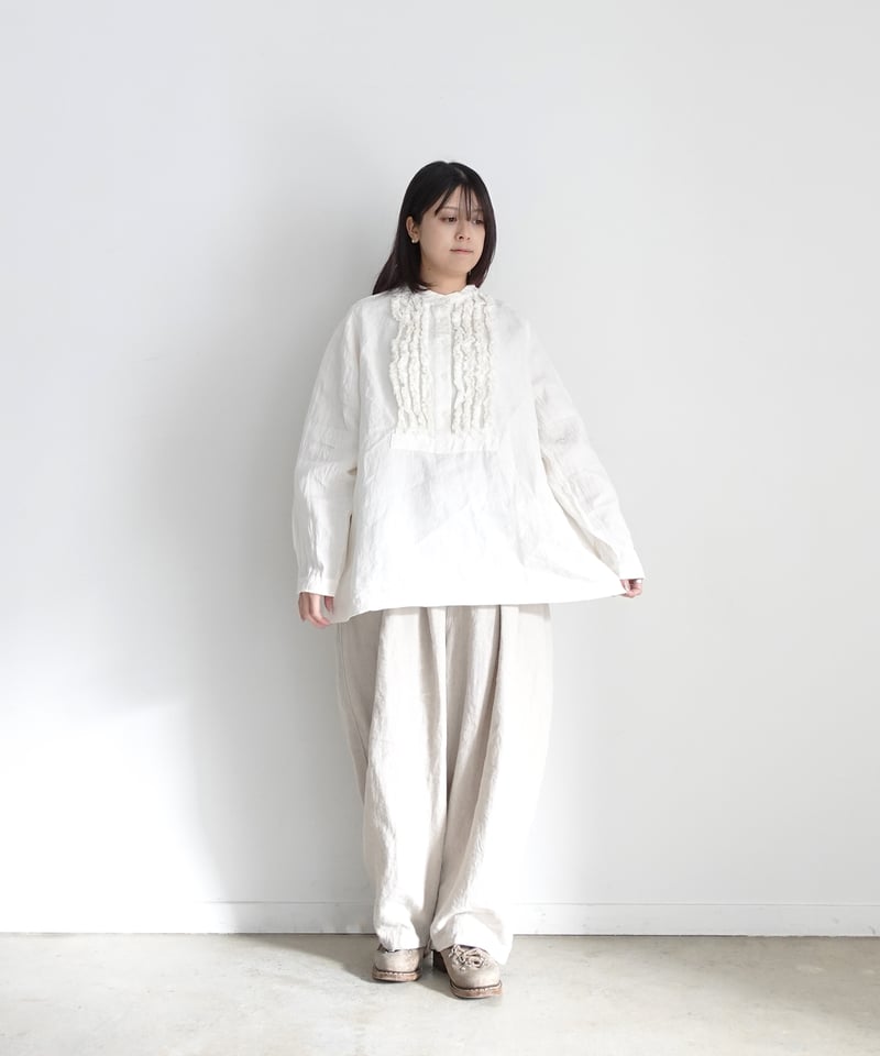 ichiAntiquités 1100929 Linen Frill Blouse / 3