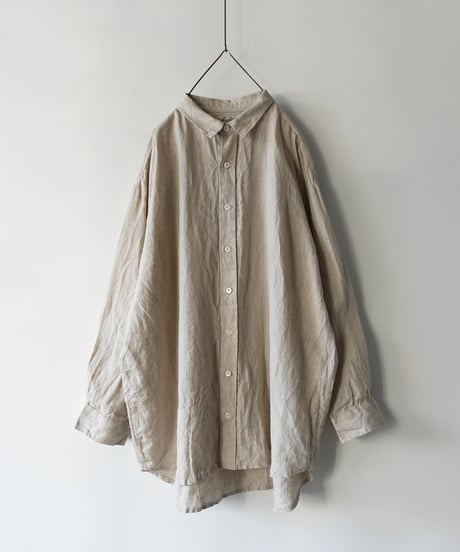 【 ONLINE LIMITED 】Antiquités 1000631 Linen Vacances Over Shirt / 2 COLORS