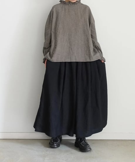 【 LIMITED COLLECTION 】Antiquités noir 800406  Linen Gather Skirt / 3 COLORS