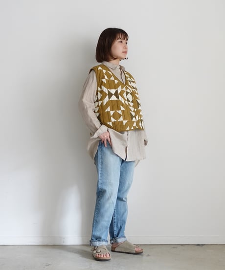 【 ONLINE LIMITED 】Antiquités 1000631 Linen Vacances Over Shirt / 2 COLORS