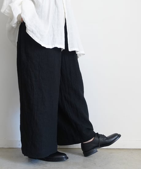 ichiAntiquités 801134  Vintage Linen Relax Pants / C : BLACK