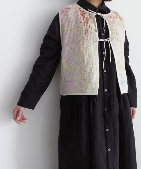 【ONLINE LIMITED】ichiAntiquités 1001136 Vintage Ralli Quilt Vest / 3 COLORS