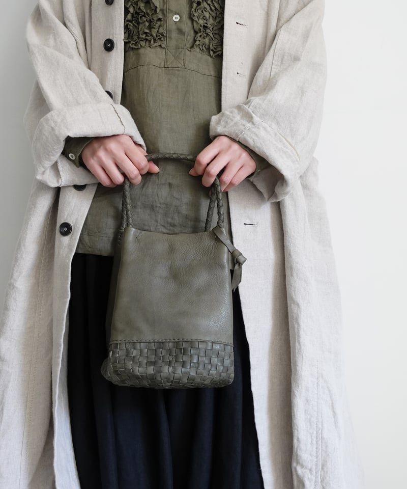 KYUCA KY0351 Leather Medium Basket / 3COLORS