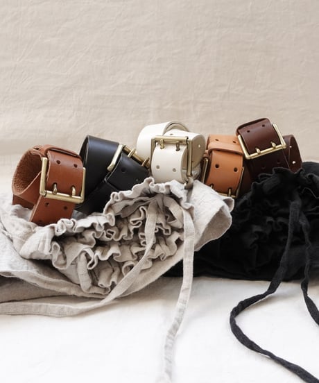 ichiAntiquités 500000 Leather Belt / A : BROWN