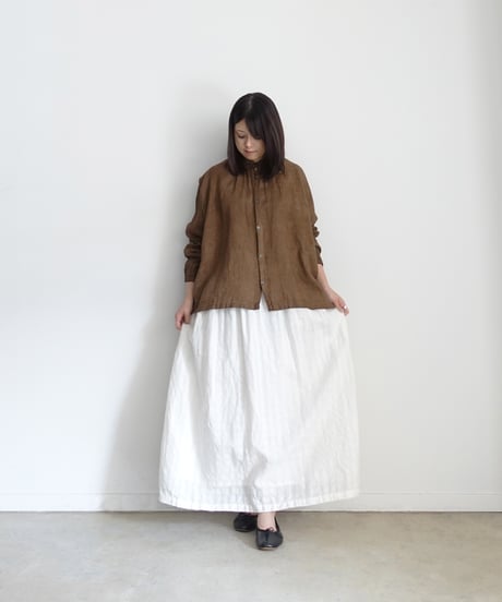 ichiAntiquités 1101110 Linen Cotton Gingham Check Skirt / 3 COLORS