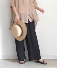 i c h i  241119  Cupro Relax Pants / A : BLACK