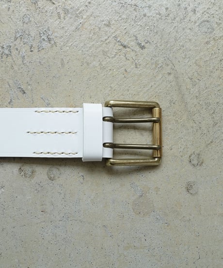ichiAntiquités 500000 Leather Belt / C : WHITE