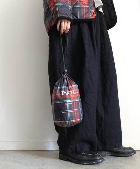 【 LIMITED COLLAB 】ichiAntiquités×TAION 1100366 Down Pants / BLACK TARTAN