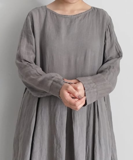【 LIMITED COLLECTION 】Antiquités noir 800413  Vintage Dye French Linen Dress / 3 COLORS