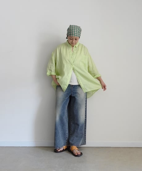 i c h i 251209 Relax Linen Shirt / 5 COLORS : ORANGE・GREEN