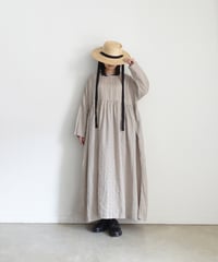ichiAntiquités 1101109 Linen Cotton Gingham Check Dress / 2 COLORS