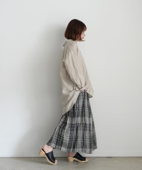 【 ONLINE LIMITED 】Antiquités 1000631 Linen Vacances Over Shirt / 2 COLORS