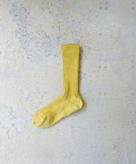 LOITER L019 Linen Color Rib Socks / 3 COLORS : WHITE・YELLOW・RED