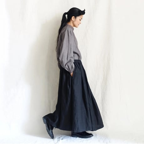 【 LIMITED COLLECTION 】Antiquités noir 800406  Linen Gather Skirt / 3 COLORS