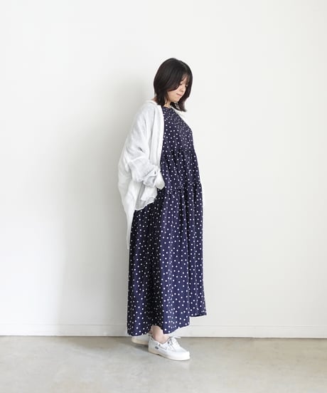 i c h i  251028  DOTS Tiered Dress / 2 COLORS