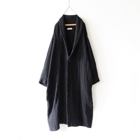 ichiAntiquités  900622  Linen AZUMADAKI Robe / C : BLACK