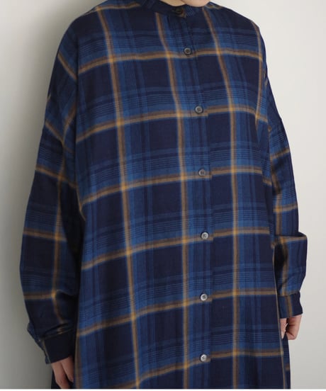 i c h i  250706  INDIGO Organic Cotton Check Dress / 2 COLORS