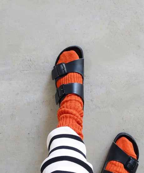 LOITER L019 Linen Color Rib Socks / 3 COLORS : SMOKE PINK・ORANGE・PURPLE