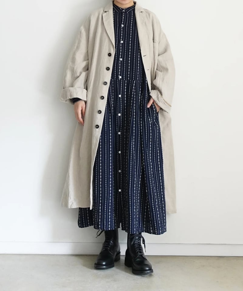ichiAntiquités 1000910 INDIGO Dobby Stripe Shi