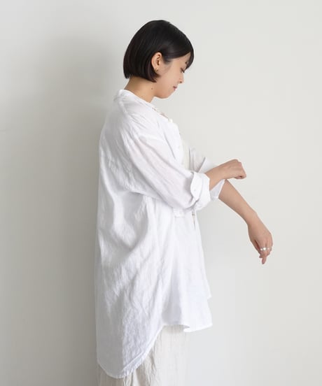 【 ONLINE LIMITED 】Antiquités 1000631 Linen Vacances Over Shirt / 2 COLORS
