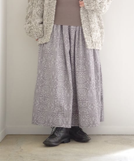 i c h i  250712  Corduroy Flower Skirt / 2 COLORS