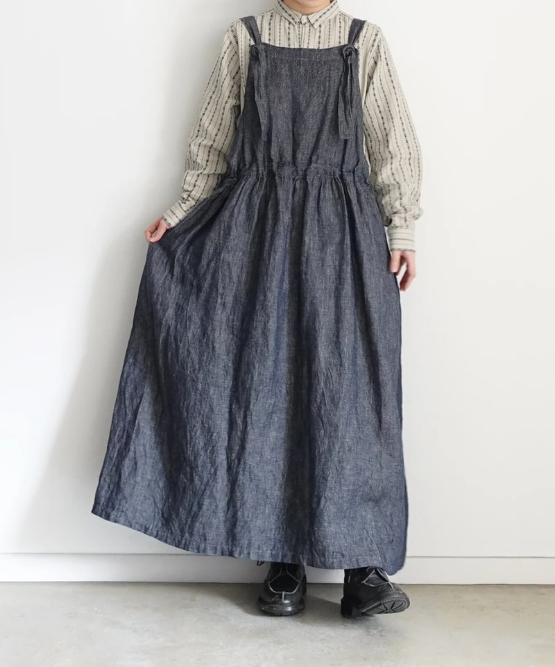 ichiAntiquités 1000910 INDIGO Dobby Stripe Shi
