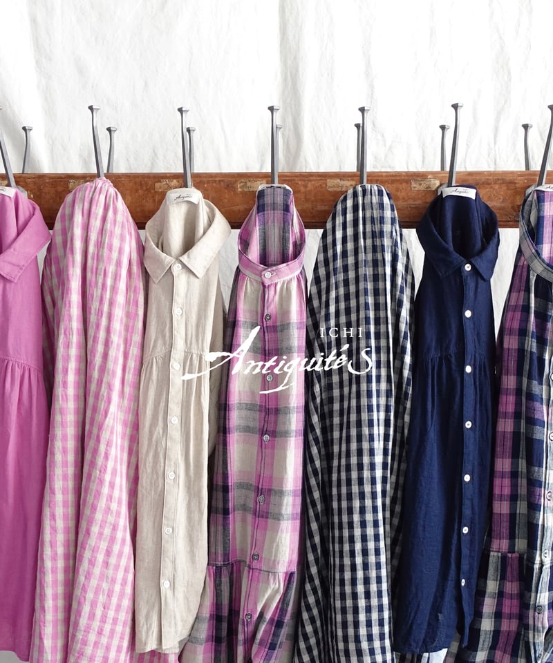 ichiAntiquités 1000916 Linen Cotton Check Shirt