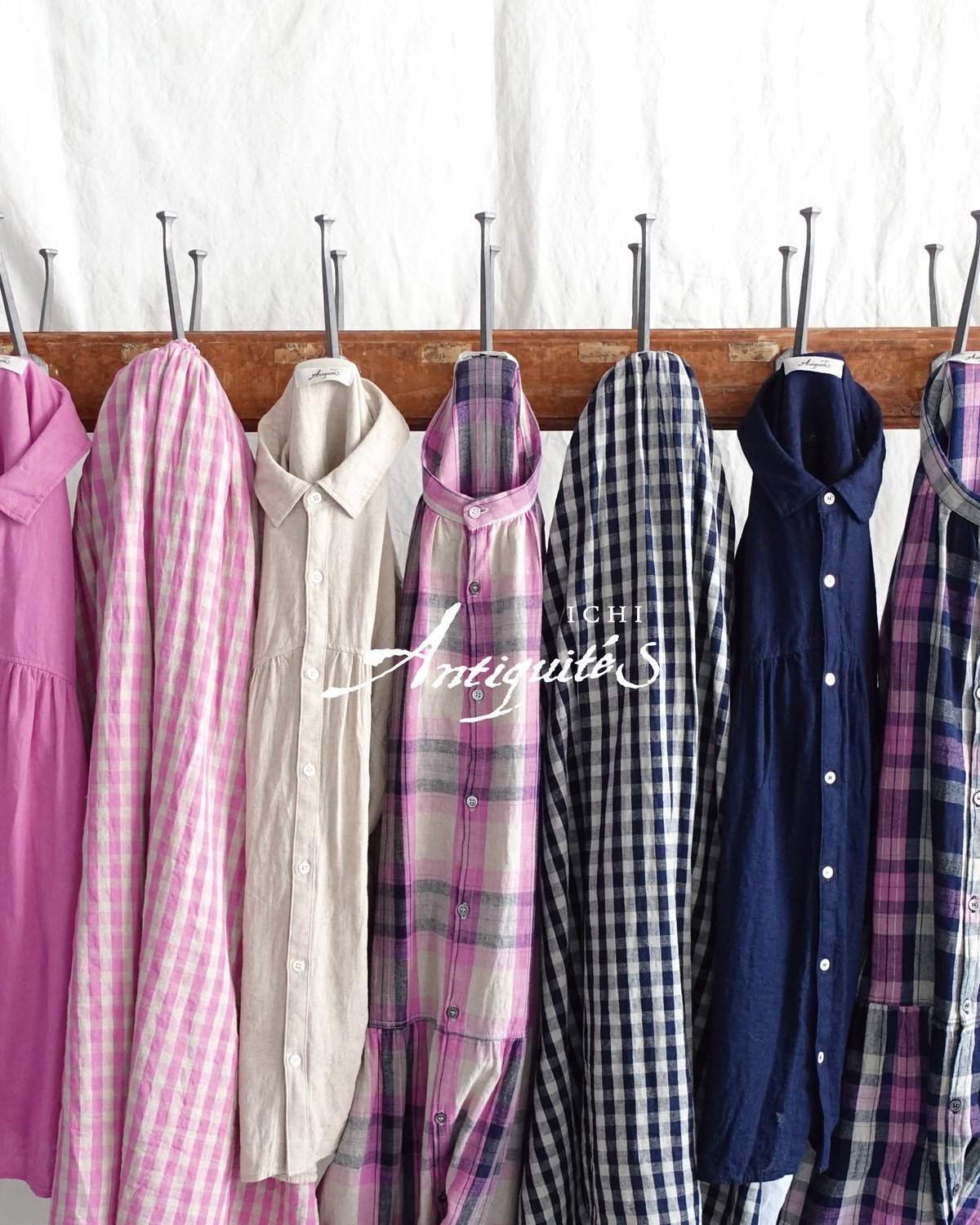 ichiAntiquités 1000916 Linen Cotton Check Shirt